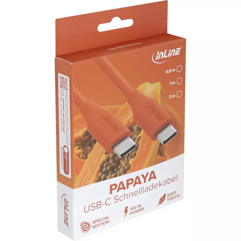 USB-Kabel InLine 35895O 0,5 m USB-C Orange USB 2.0 0,48 Gbit/s