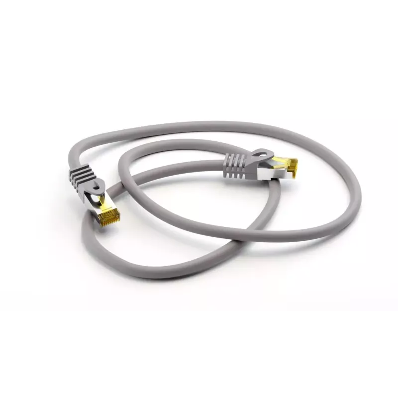 Netzwerk-Patchkabel GOOBAY RJ45 CAT6A S/FTP (PiMF) 500 MHz mit CAT7-Rohkabel, grau, 10 m