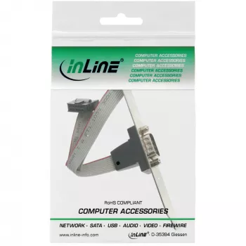 InLine Seriell Slotblende, 9-polig Stecker auf 10-poligen internen Anschluss 1:1, 0,25 m