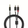 Audiokabel Nedis CABW22200AT20 2 m 3,5 mm 2 x RCA Anthrazit