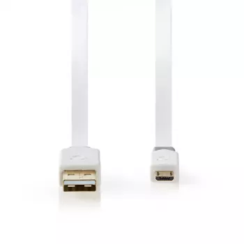 USB-Kabel Nedis CCBW60500WT10 1m USB 2.0 A auf Micro-USB B Weiß