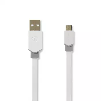 USB-Kabel Nedis CCBW60500WT10 1m USB 2.0 A auf Micro-USB B Weiß