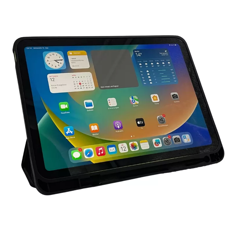 Deqster Slim Case für iPad 10.9 (10. Gen), schwarz, mit Stifthalter