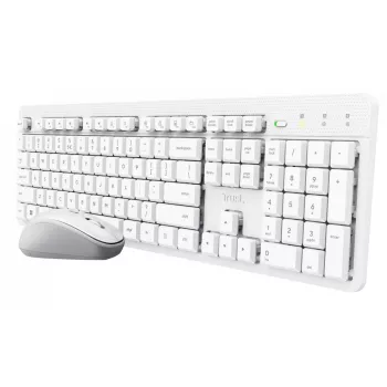 Trust Ody II Tastatur Maus included Home/Office RF Wireless German White