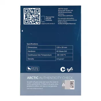 ARCTIC TP-3 Premium Performance Wärmeleitpad 120 x 20 mm, 1,5 mm