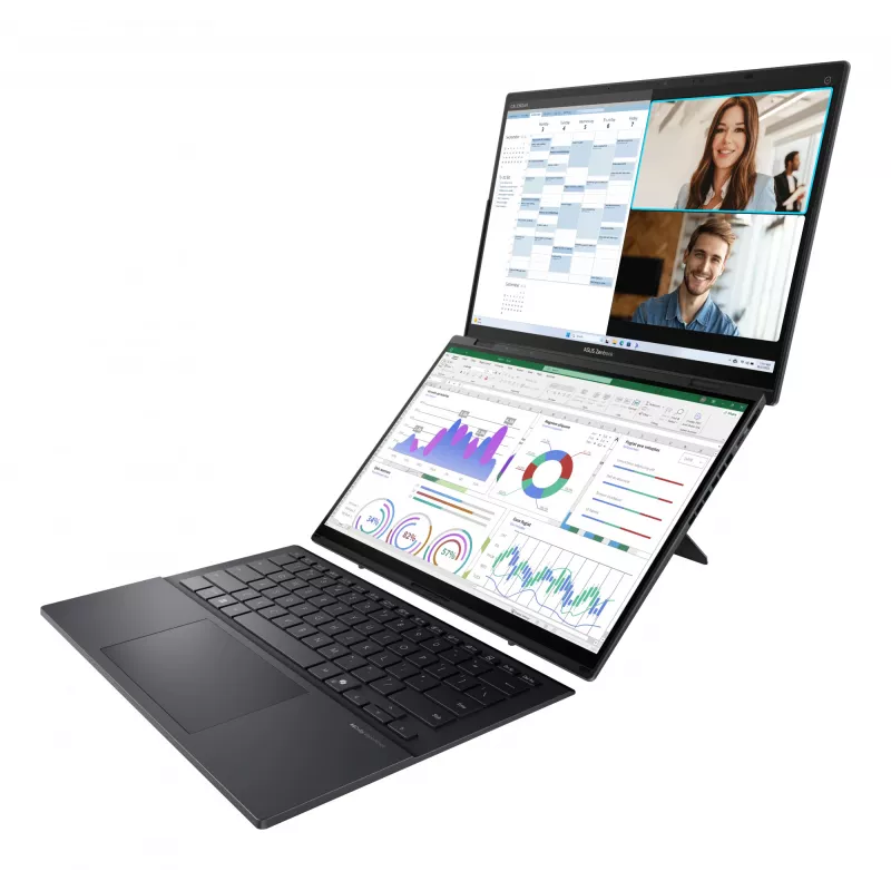 ASUS Zenbook Duo UX8406CA-QL194W 2-in-1-Laptop, Intel Core Ultra 9 285H, 14 Zoll WUXGA, 32GB LPDDR5x, 1TB SSD, Windows 11 Home, deutsche QWERTZ-Tastatur