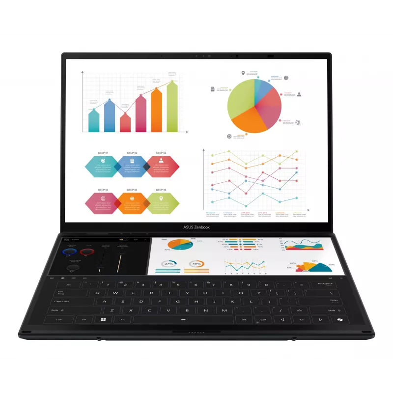 ASUS Zenbook Duo UX8406CA-QL194W 2-in-1-Laptop, Intel Core Ultra 9 285H, 14 Zoll WUXGA, 32GB LPDDR5x, 1TB SSD, Windows 11 Home, deutsche QWERTZ-Tastatur