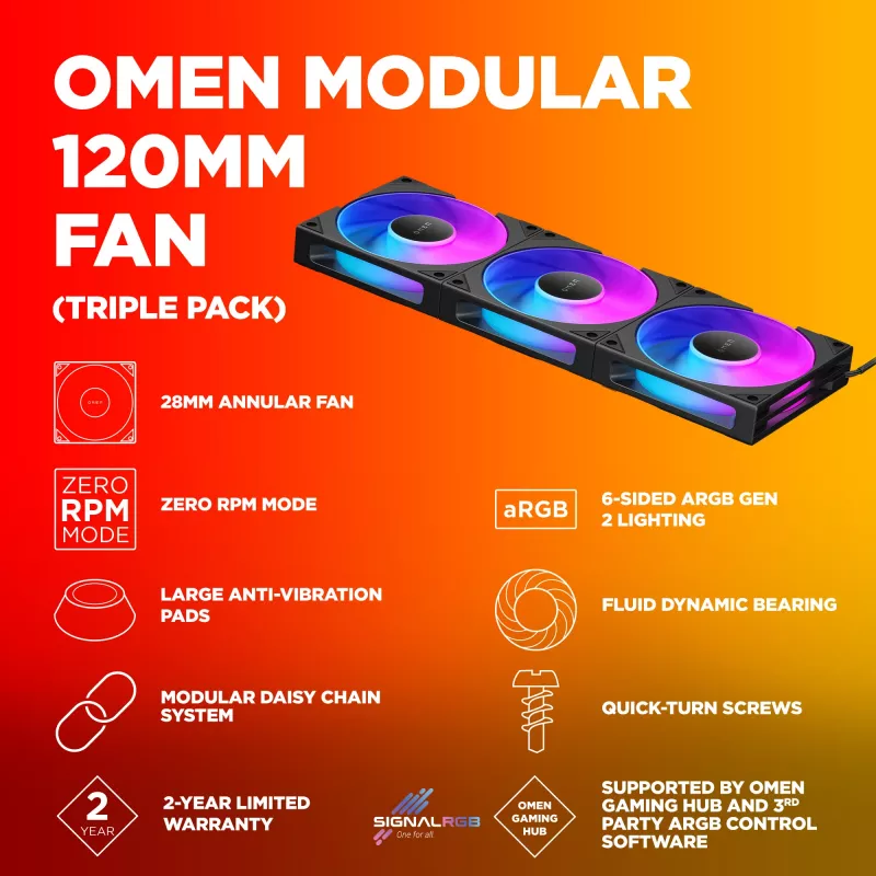 HP OMEN Modular 120mm Lüfter - Dreierpack Schwarz