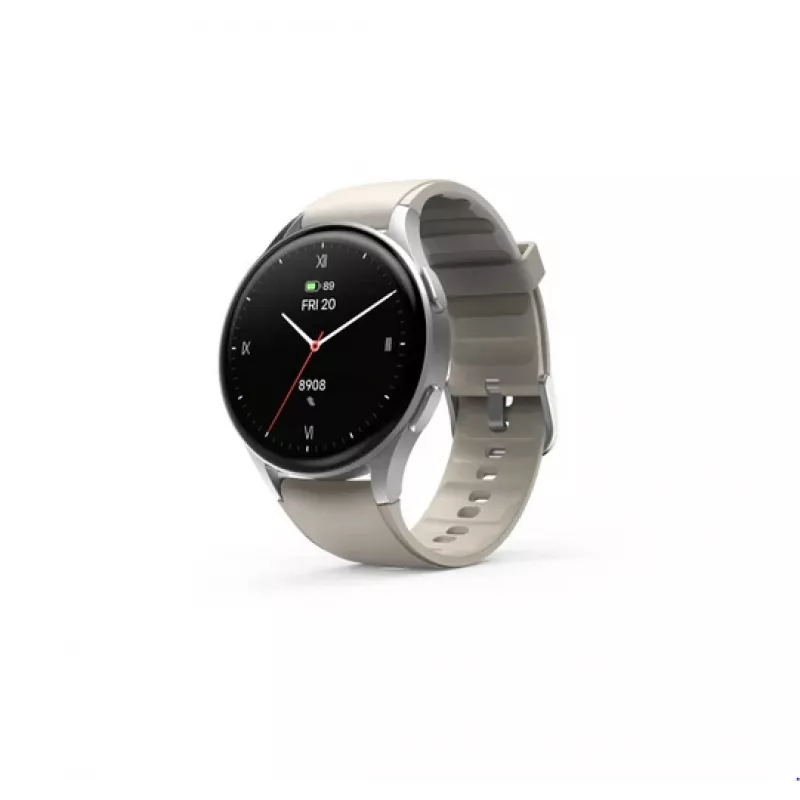 Hama 00178612 Smartwatch 8900, 3,35 cm (1,32 Zoll) AMOLED, 42 mm, 466 x 466 Pixel, Touchscreen, GPS, Silber/Beige