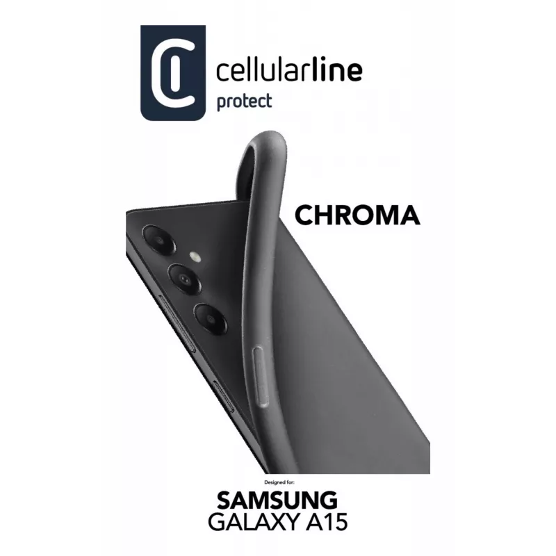 Cellularline CHROMAGALA15K Chroma Hülle für Samsung Galaxy A15 4G/5G, Schwarz