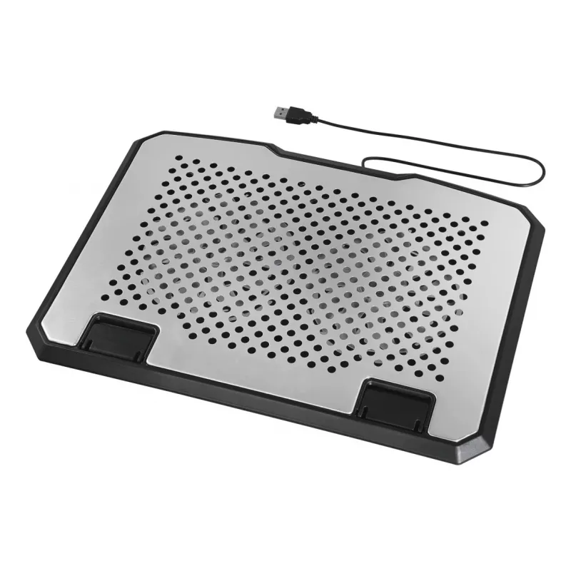Hama 00126807 Laptop-Kühler aus Aluminium, neigbar, 2 Lüfter, bis 39,6 cm (15,6 Zoll), Schwarz
