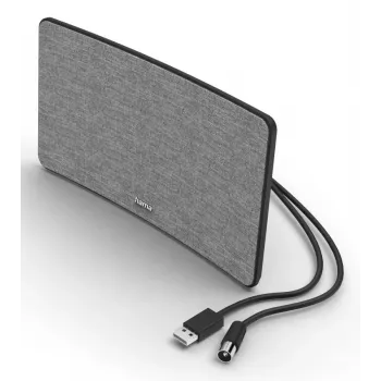 Indoor-TV-Antenne Hama Fabric Design schwarz grau USB 2 m