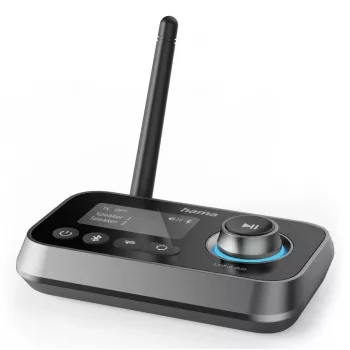 Drahtloser Audio-Transmitter/-Receiver HAMA Link.it duo 3,5 mm, Bluetooth, 10 m Reichweite, USB-betrieben, schwarz