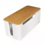 Stromverteilerabdeckung LogiLink KAB0075 Bambusdeckel Weiß