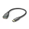 Hama 00201605 OTG USB-Adapterkabel, USB-C-Stecker auf USB-A-Buchse, USB 3.2, 5 Gbit/s, 0,15 m, Schwarz