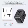 Reiseadapter UNITEK P1122ABK01 Universal Schwarz Typ C G I