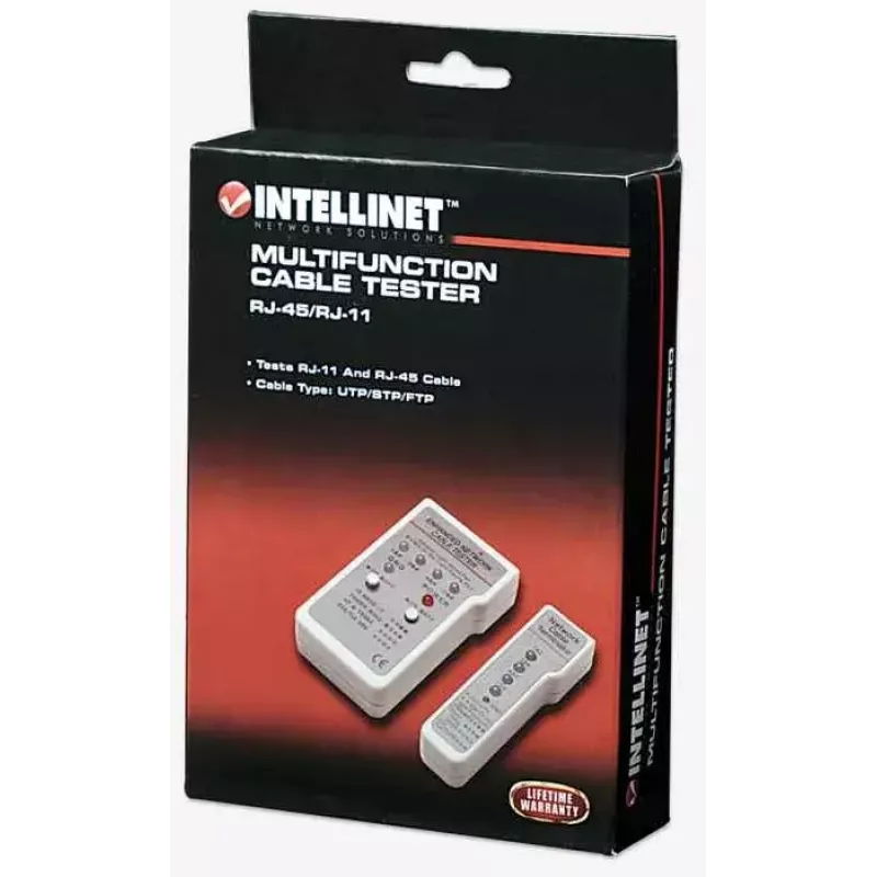 Intellinet Multifunktions-Kabeltester, RJ-45 und RJ-11, UTP/STP/FTP, geschirmt und ungeschirmt