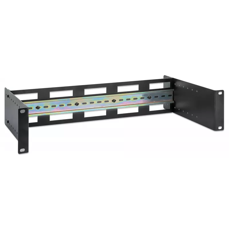 Intellinet 716345 tiefenverstellbarer 19-Zoll-DIN-Hutschienenträger, 2U