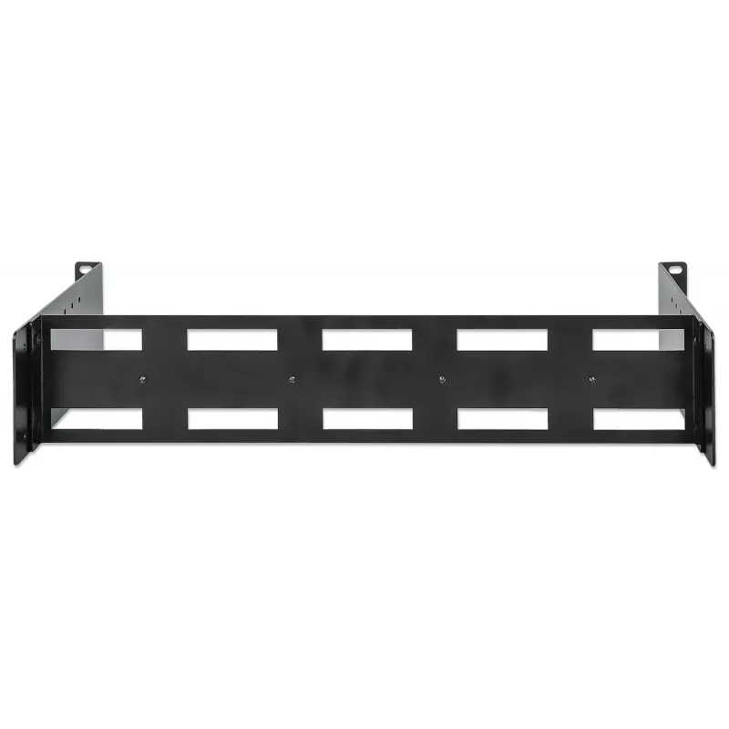 Intellinet 716345 tiefenverstellbarer 19-Zoll-DIN-Hutschienenträger, 2U