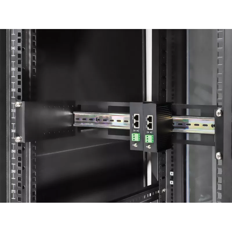 Intellinet 716345 tiefenverstellbarer 19-Zoll-DIN-Hutschienenträger, 2U