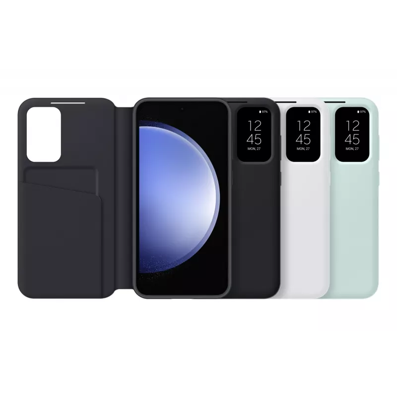 Samsung EF-ZS711CBEGWW Smart View Wallet Case für Galaxy S23 FE, Kartenfach, Schwarz