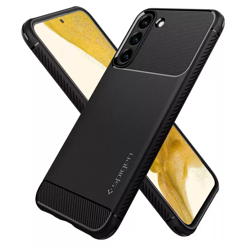 Spigen Rugged Armor Handyhülle Schwarz Galaxy S22 6,1 Zoll
