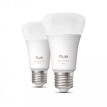 Intelligente Glühlampe Philips A60 E27 — Bluetooth/Zigbee, 6 W, 810 lm, weiß, 2er-Pack