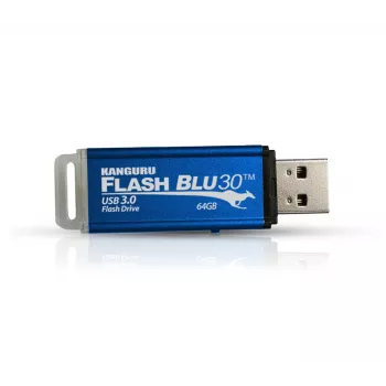 Kanguru FlashBlu30 SuperSpeed USB3.0 64 GB | Sicherer USB-Stick | Physischer Schreibschutzschalter | Windows „ReadyBoost“-kompatibel