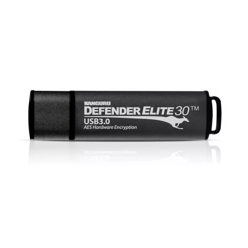 Kanguru Defender Elite30 KDFE30-64G verschlüsselter USB-Stick, 64 GB, USB 3.2 Gen 1 (USB 3.0), 140 MB/s, FIPS 197, Schwarz