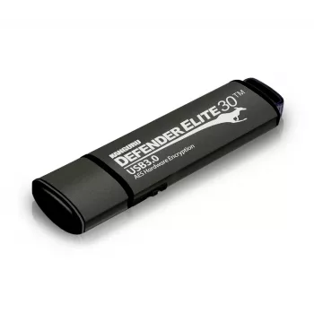 Kanguru Defender Elite30™ USB 3.0 128GB | Sicherer USB-Stick | FIPS 197 zertifiziert, 256-Bit AES Hardwareverschlüsselung (XTS-Modus) | TAA-konform |