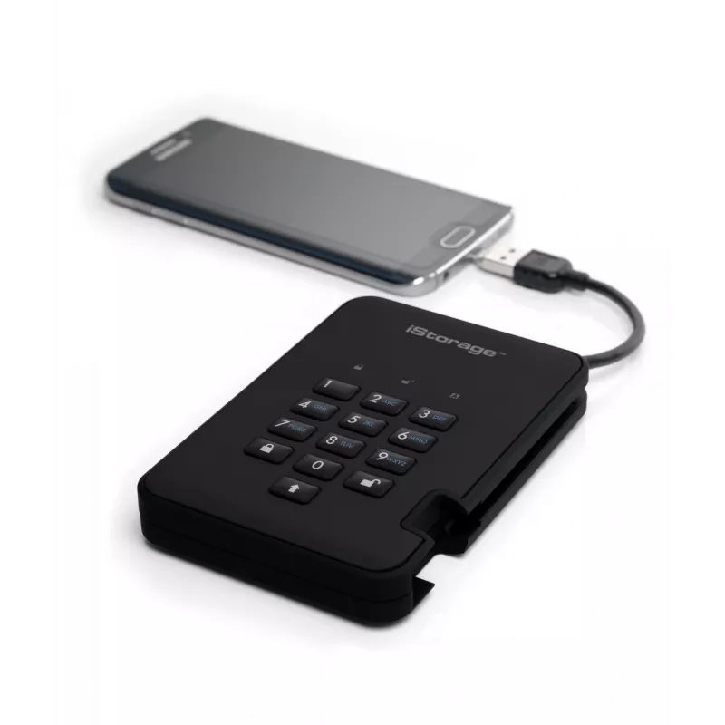HDD iStorage 2 TB USB 3.2 diskAshur2 Schwarz IS-DA2-256-2000-B