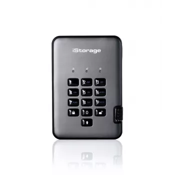 iStorage diskAshur PRO² HDD 500GB | Sichere tragbare Festplatte | FIPS 140-2 Level 2, NCSC CPA, NLNCSA BSPA & NATO Restricted | AES-XTS 256-Bit Hardware-Verschlüsselung | PIN-geschützt | Betriebssystem- & plattformunabhängig | DSGVO, TAA-konform | Schutz vor Brute-Force-Angriffen | Staub-/wasserbeständig