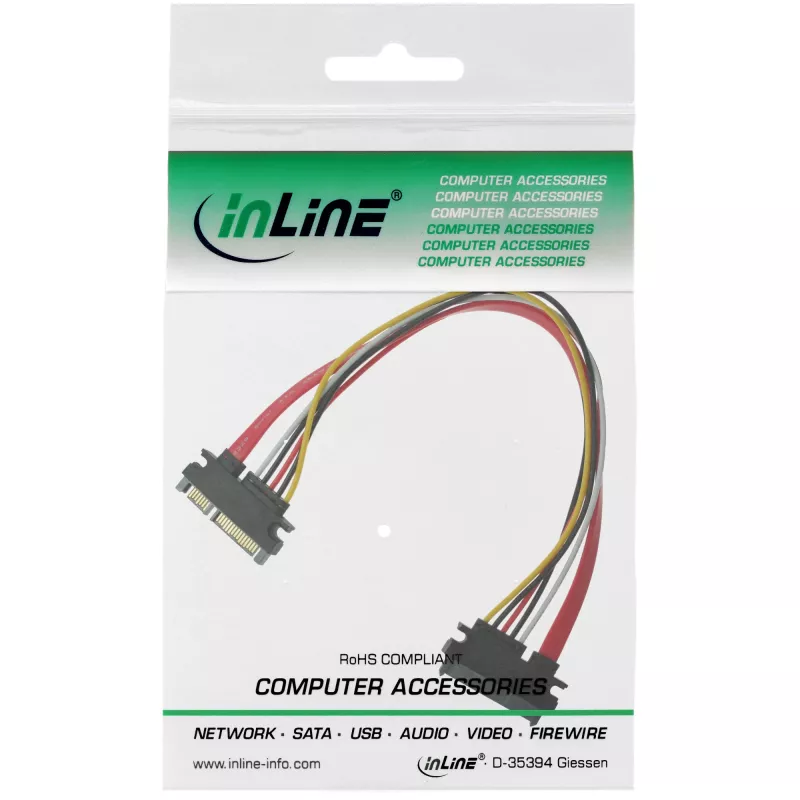 InLine SATA Data + Power Kabel SATA 6Gb/s male / female 0.50m