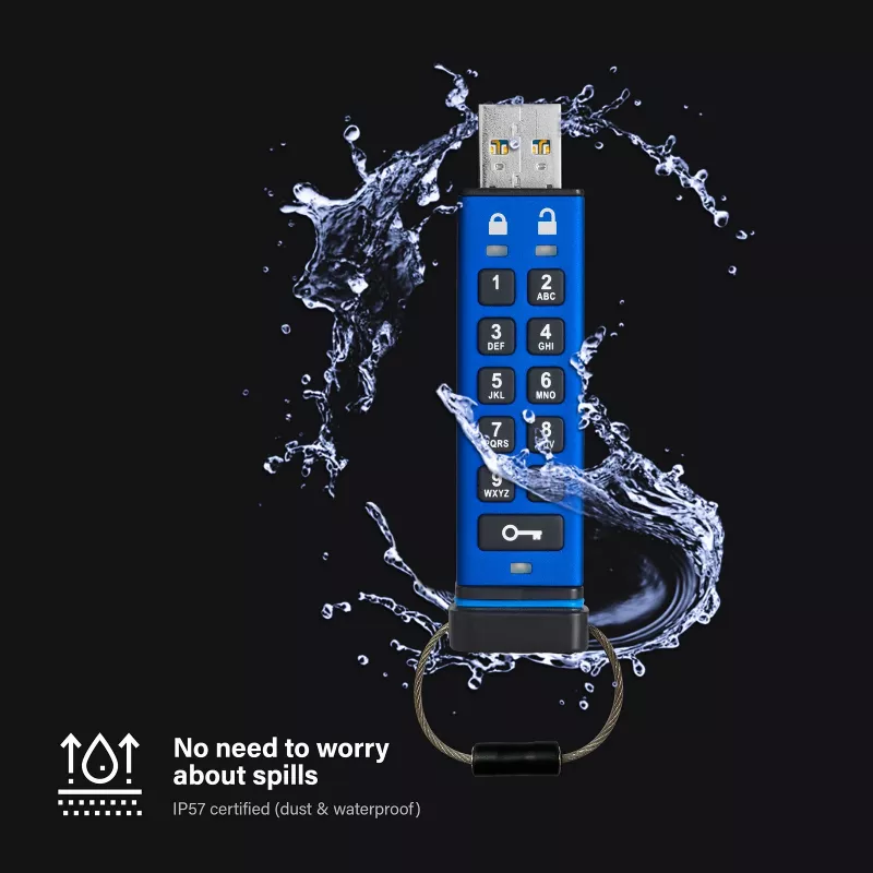USB-Stick iStorage datAshur Pro USB3 256GB mit AES-256-Bit-Hardwareverschlüsselung
