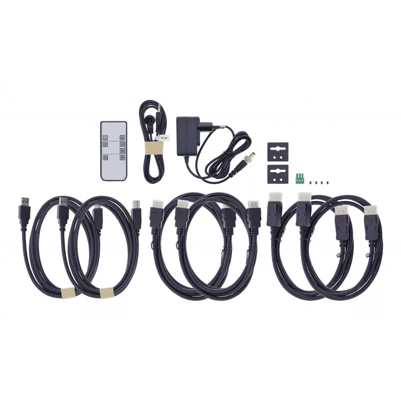 InLine 57885G KVM-Switch, 2-fach, HDMI & DP, Dual-Monitor, 4K60Hz, USB-Hub, schwarz