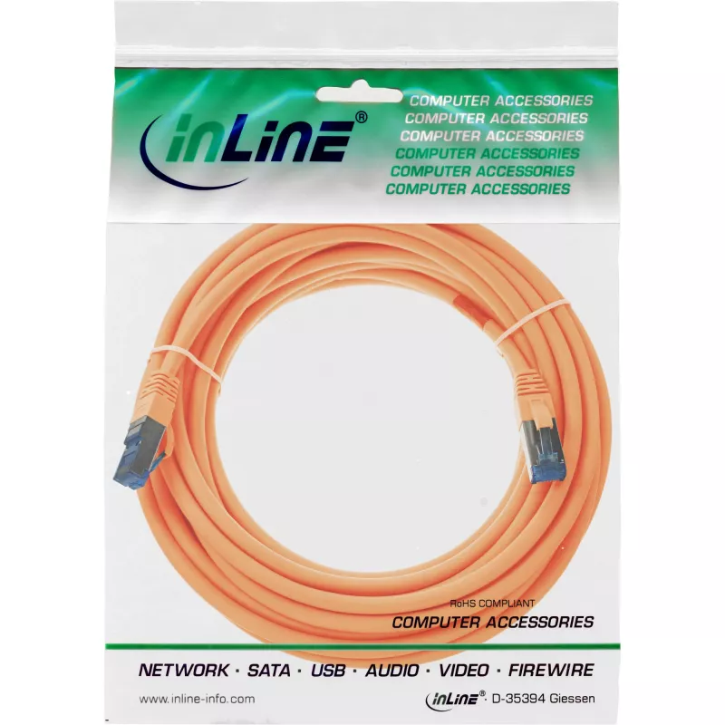 InLine Patchkabel S/FTP PiMF Cat.6A halogenfrei 500MHz orange 7,5m