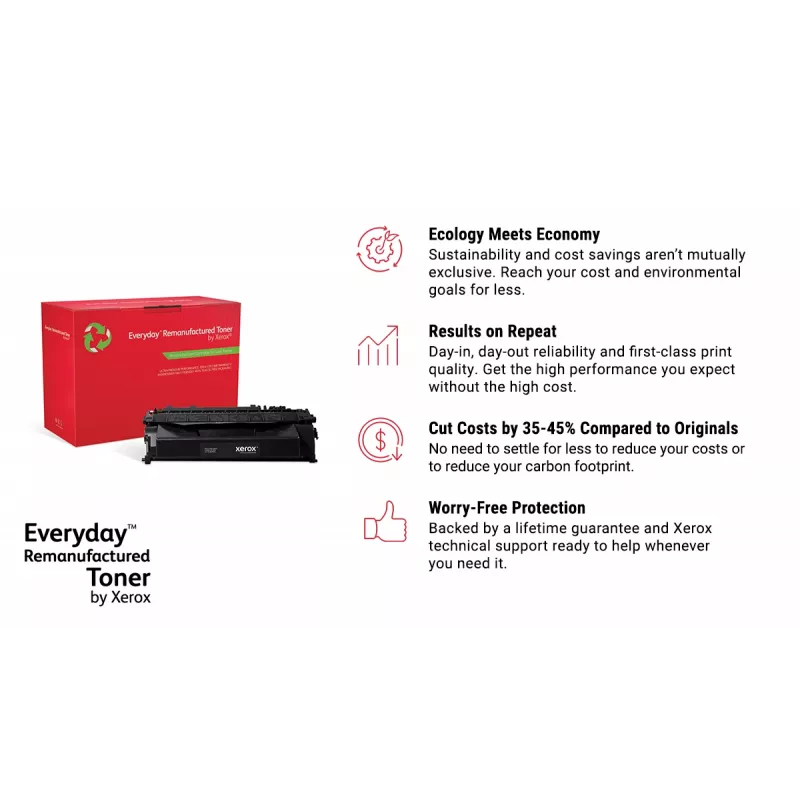 Everyday™ Schwarzer wiederaufbereiteter Toner von Xerox, kompatibel mit HP 201A (CF400A), Standardkapazität