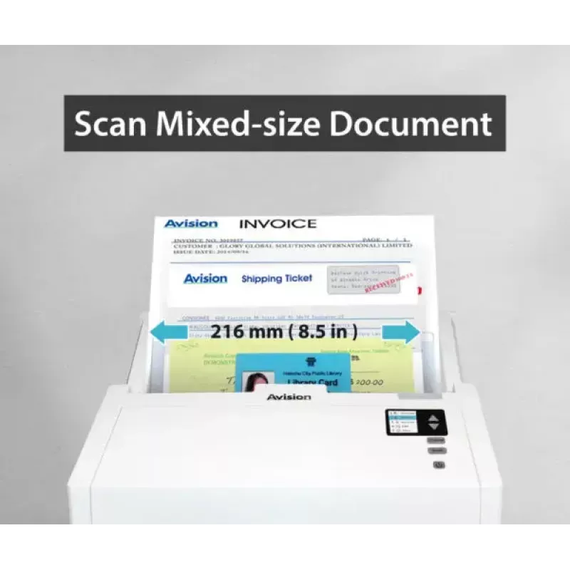 Avision ADF-Scanner AD345GFWN — A4, 1200 x 1200 DPI, CIS, 100-Blatt-ADF, Duplex, Weiß