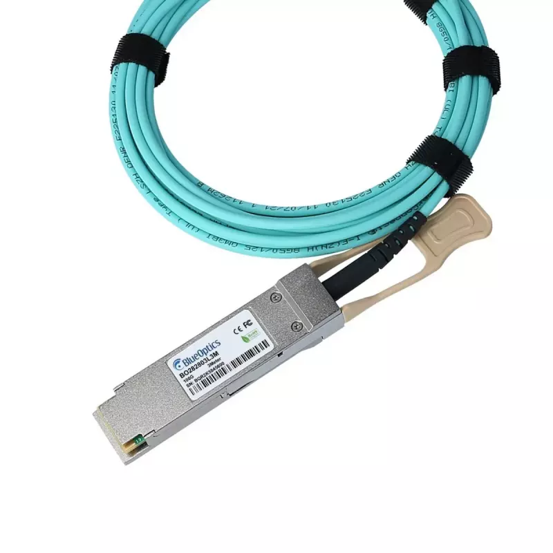 BlueOptics InfiniBand Glasfaserkabel 10m QSFP28 Aqua