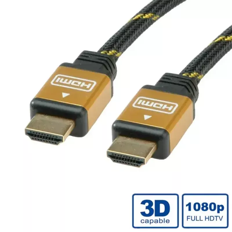 HDMI-Kabel ROLINE GOLD High Speed mit Ethernet, M/M, 7,5 m