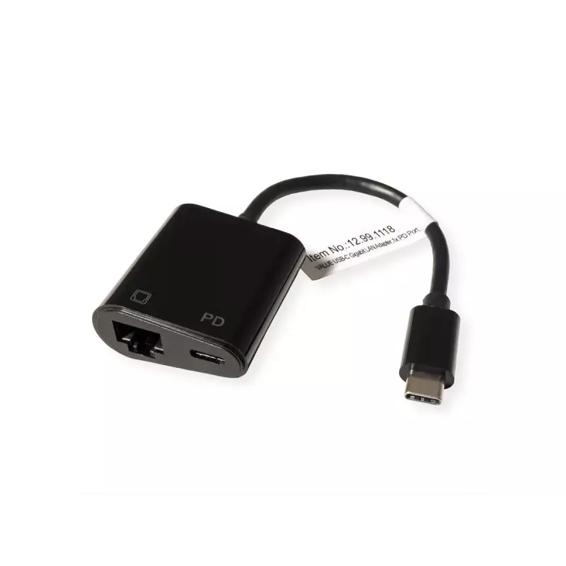 Ethernet-Netzwerkkarte VALUE 12.99.1118 kabelgebunden USB Typ-C Schwarz