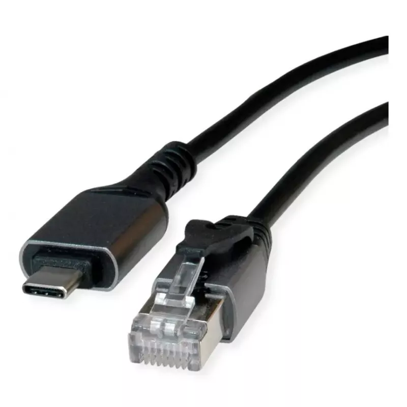 Netzwerkkabel VALUE 12.99.1169-10 RJ-45 USB Typ C 5 m Schwarz