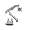 ROLINE 17.03.1158 Dual-Monitorarm, Tischklemmmontage, Gasfeder, 5 Gelenke, 17–32 Zoll, bis 2x 9 kg, silberfarben