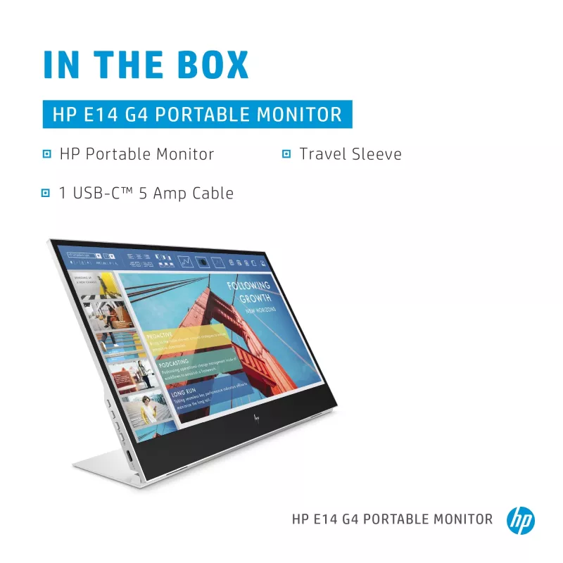 HP E-Series E14 G4 Computermonitor 35,6 cm (14 Zoll) 1920 x 1080 Pixel Full HD LED Weiß