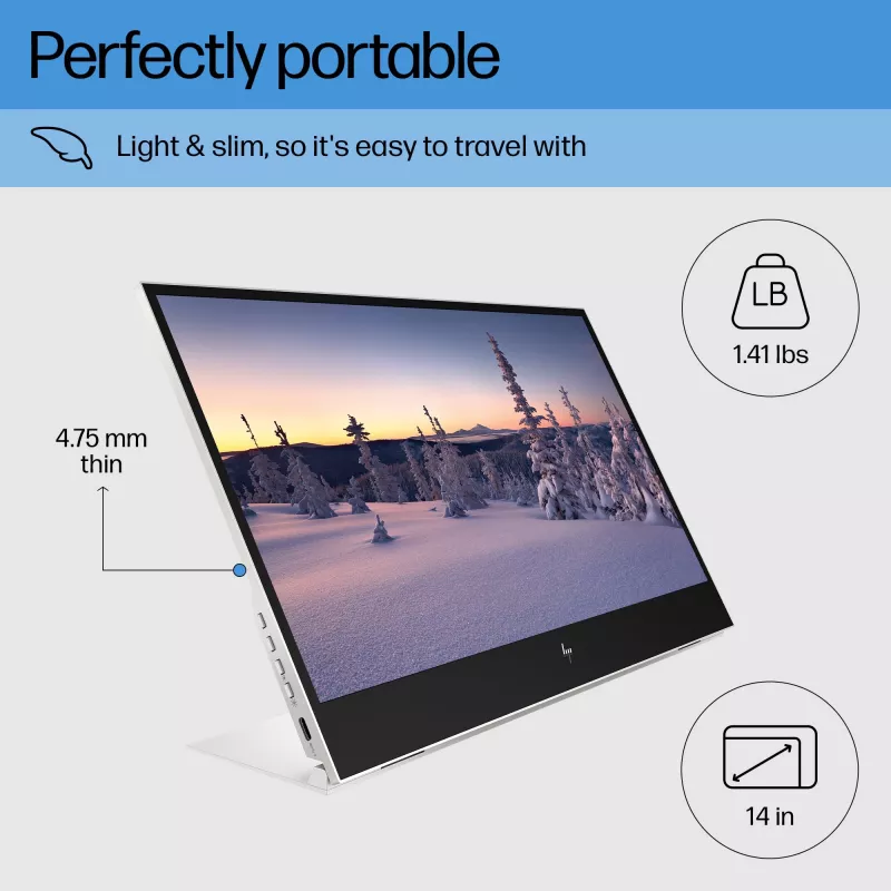 HP E-Series E14 G4 Computermonitor 35,6 cm (14 Zoll) 1920 x 1080 Pixel Full HD LED Weiß