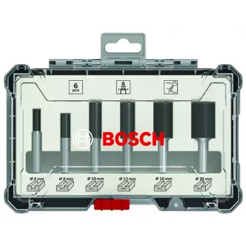 Bosch Fräsersatz (Nutfräser), 6 Stück, 6 mm Schaft, 2607017465