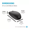 HP 235 schlank Wireless Maus, beidhändig, optisch, RF Wireless, 1600 DPI, Schwarz