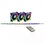 Inter-Tech Argus RS-04 RGB-Lüfterset, 3x 120 mm mit 50 cm LED-Streifen und Fernbedienung, Schwarz