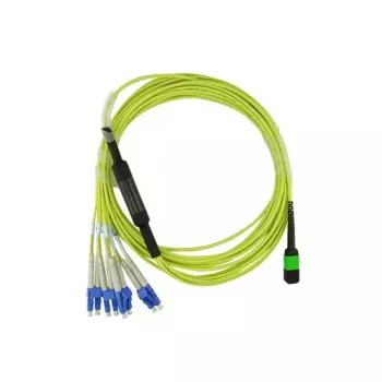 BlueOptics InfiniBand Glasfaserkabel 5 m MTP 4x LC Grün