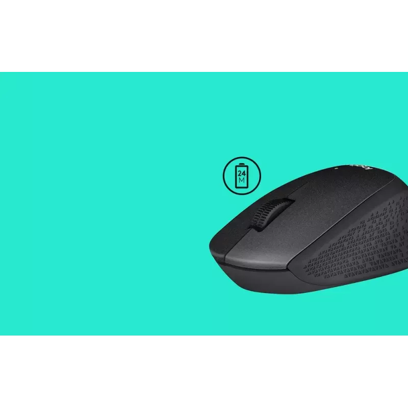 Logitech M330 SILENT PLUS — Funkmaus, rechtshändig, 1000 DPI, 3 Tasten, Scrollrad, schwarz, batteriebetrieben